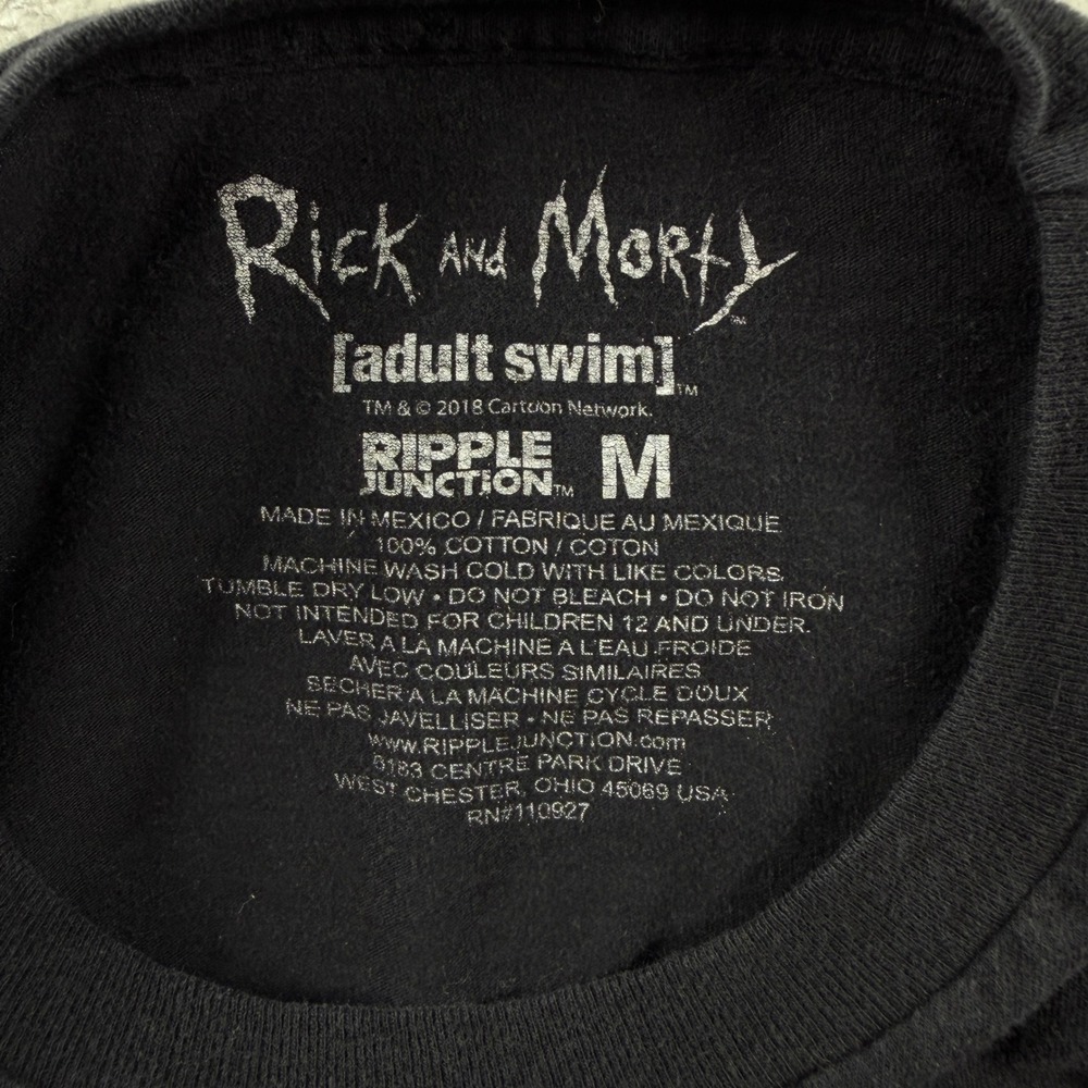 Ripple Junction Rick and Morty Portal Graphic Tee 100% Cotton M‎ Black Cartoon - Picture 3 of 6